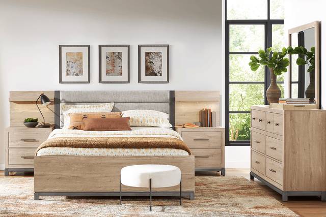 Maxton Place Natural 9 Pc King Bedroom - Thumbnail - Image 1