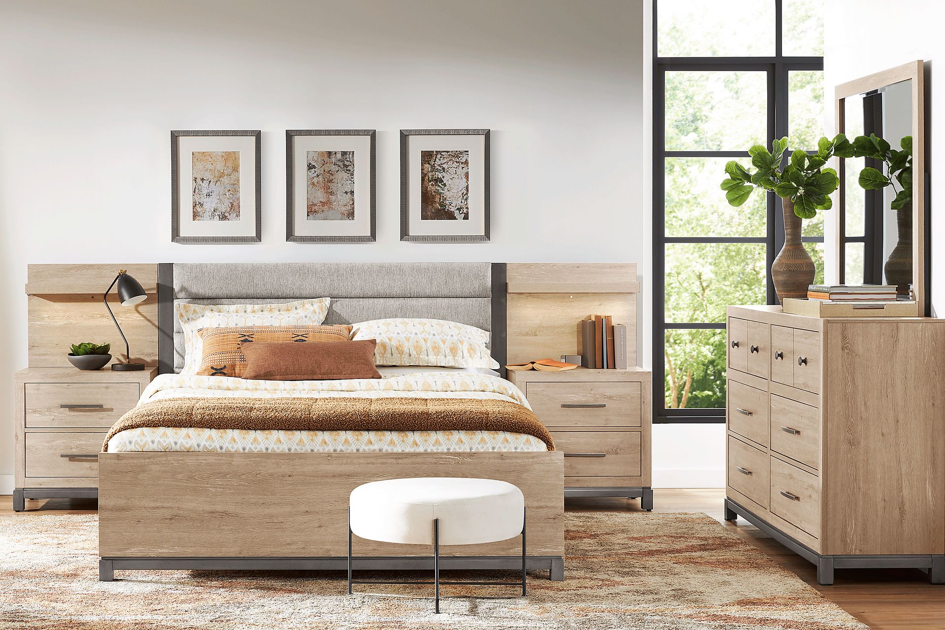 Maxton Place Natural 9 Pc King Bedroom - Image 1