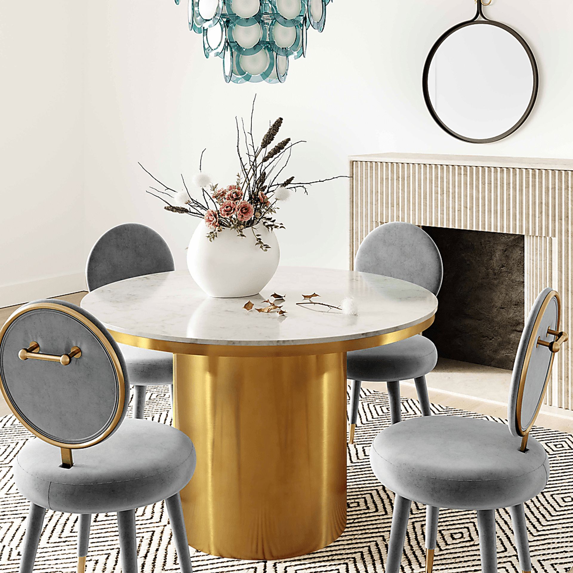 Maya Carr Light Gray Dining Chair - Image 5