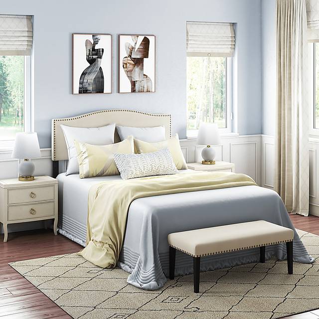 Mayapan Cream Queen Headboard and Bench - Thumbnail - Image 8