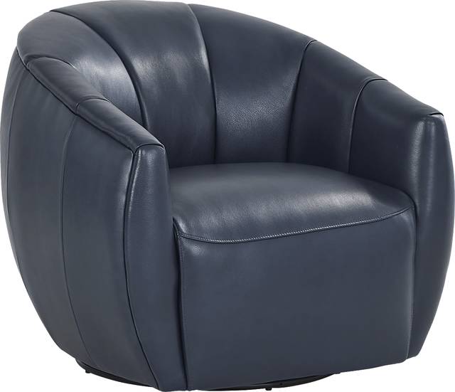 Mayer Navy Swivel Chair - Thumbnail - Image 2