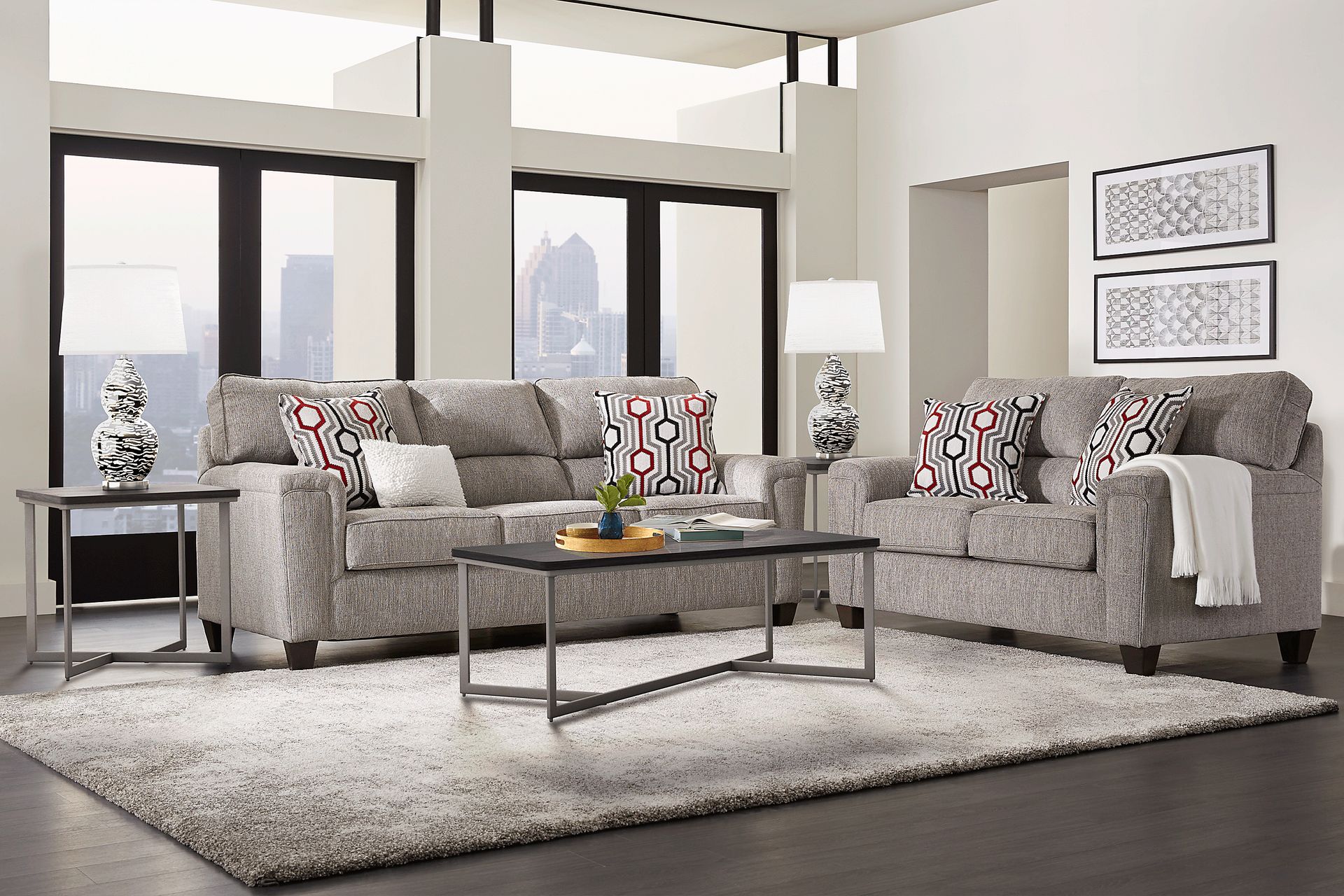 Maylie Gray 7 Pc Living Room - Image 1