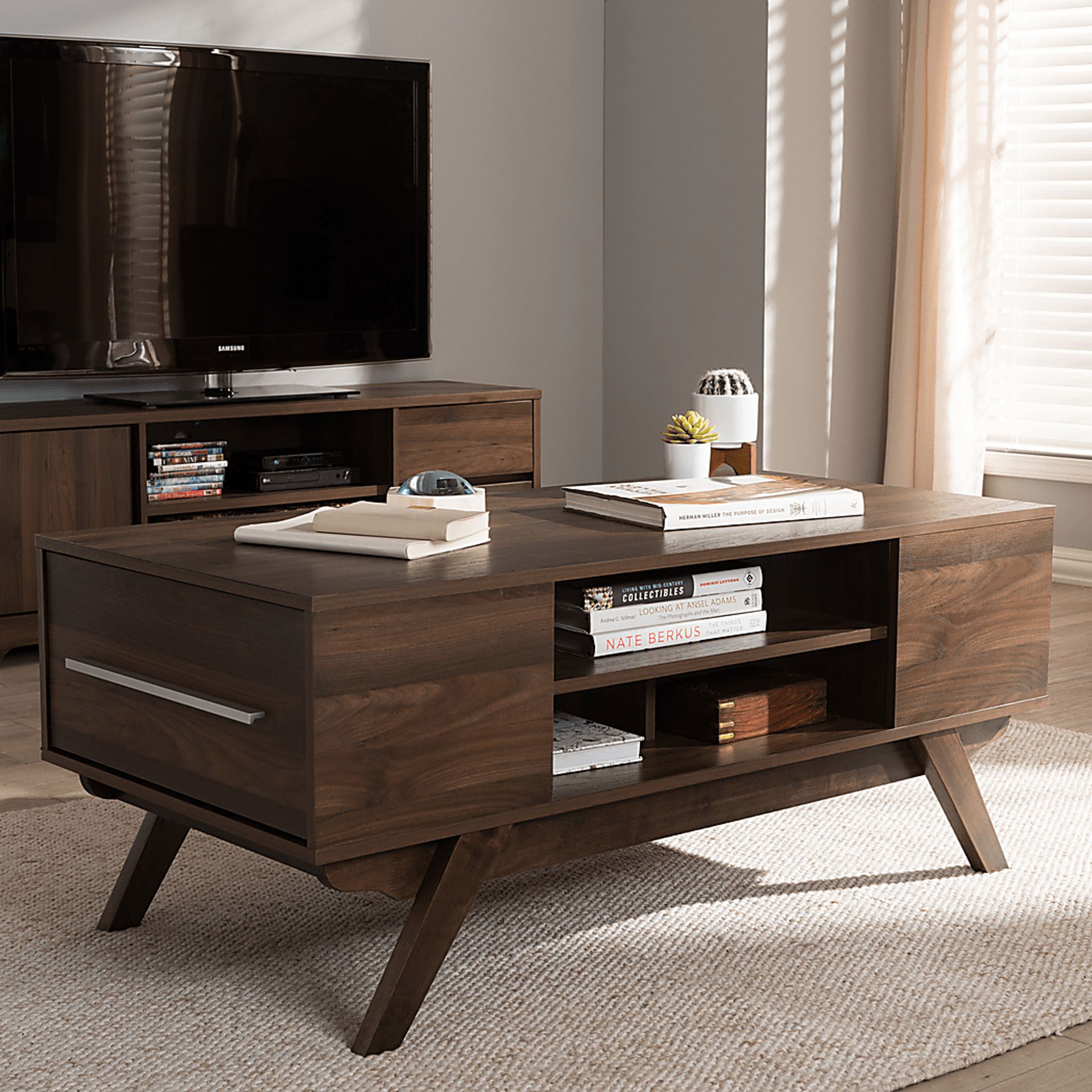 Maymie Walnut Cocktail Table - Image 2