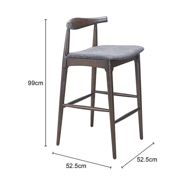 Mayra Gray Bar Stool, Set of 2 - Thumbnail - Image 3
