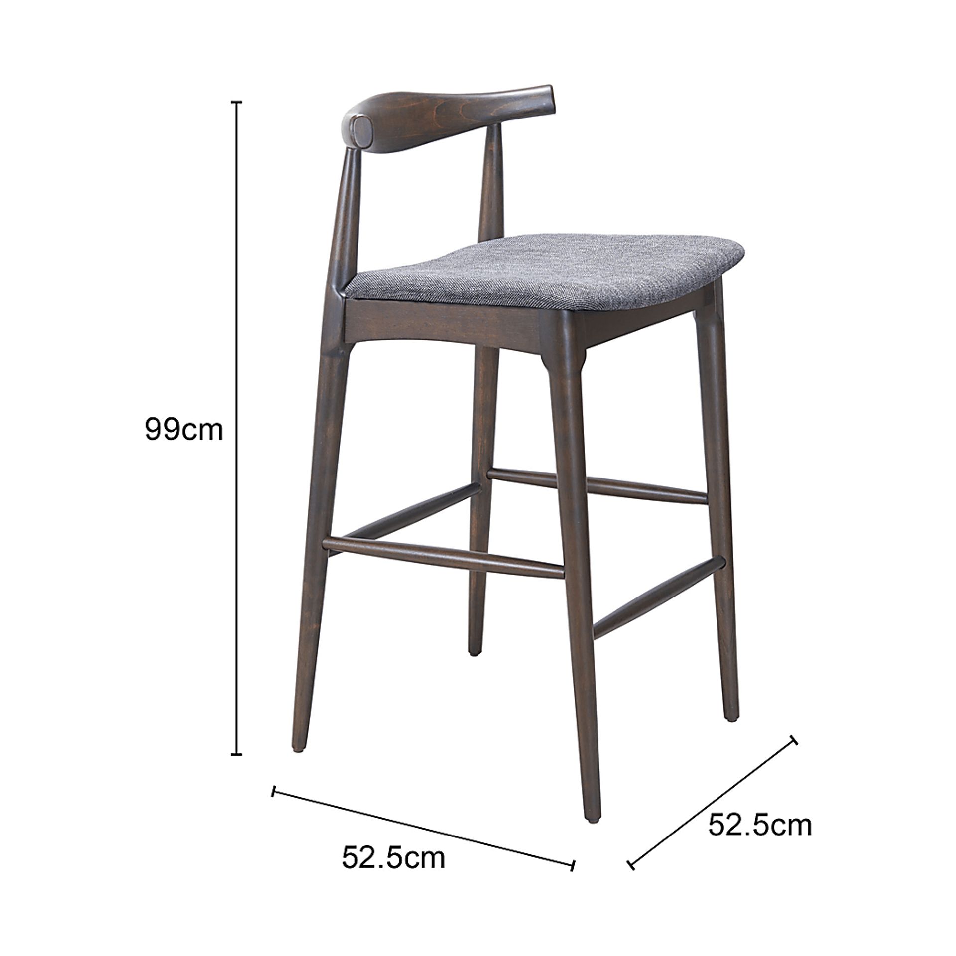Mayra Gray Bar Stool, Set of 2 - Image 3