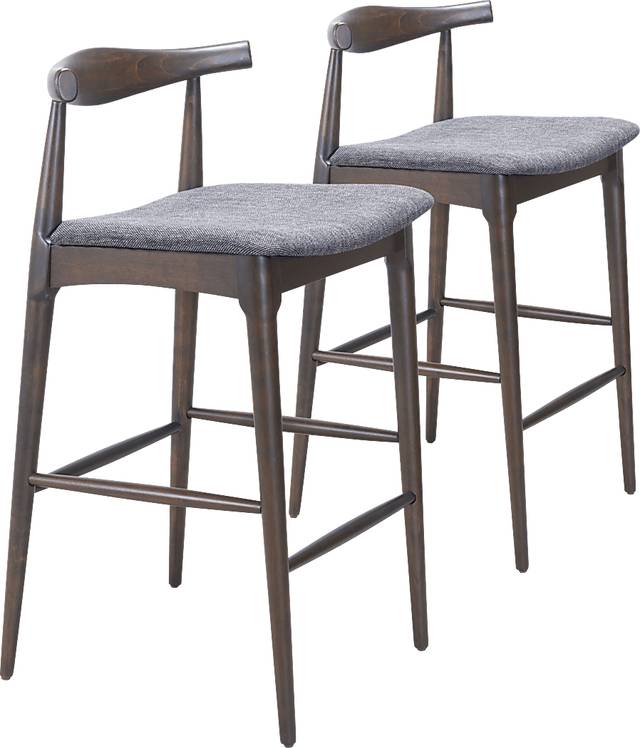 Mayra Gray Bar Stool, Set of 2 - Thumbnail - Image 1