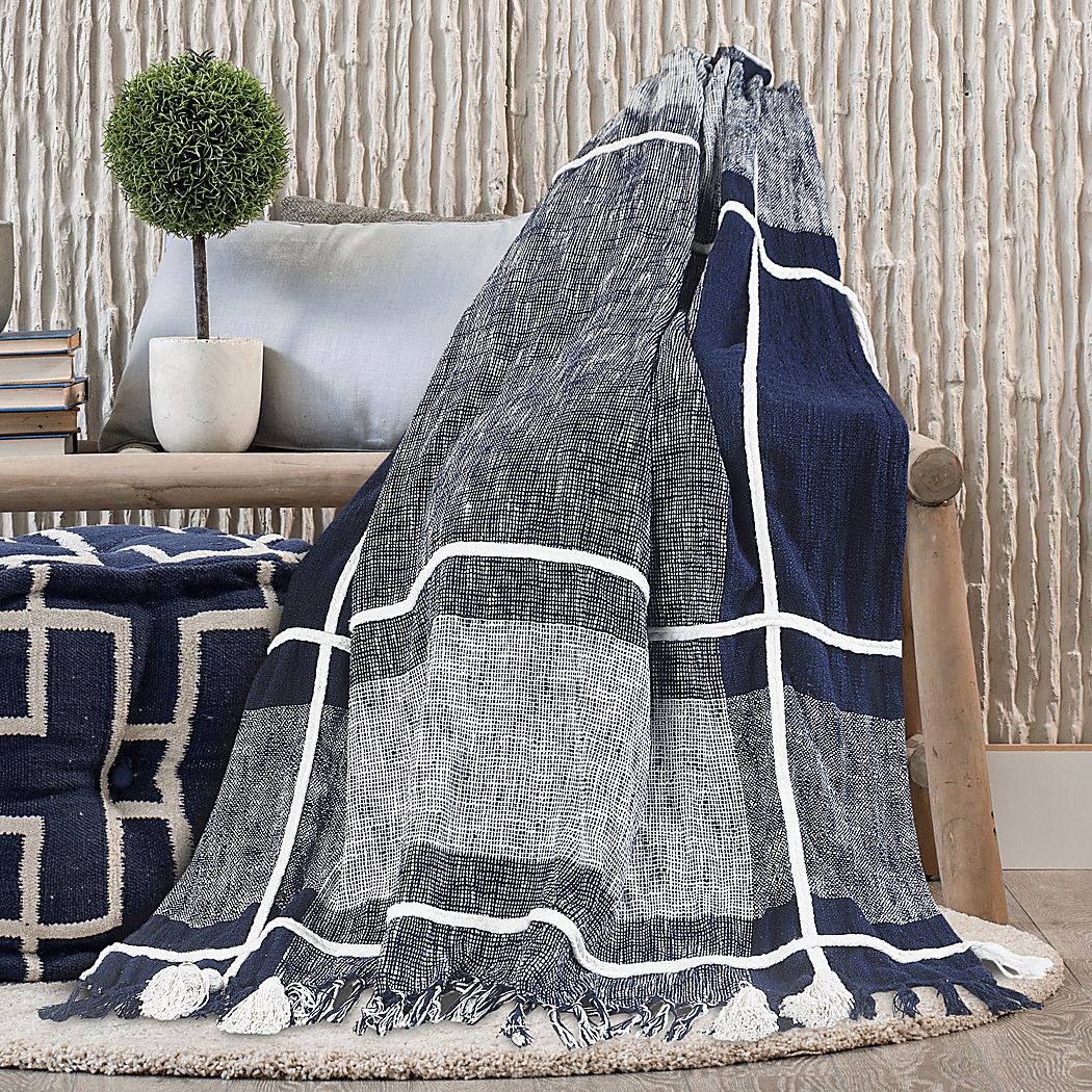 Mayrich Navy Throw Blanket - Thumbnail 4