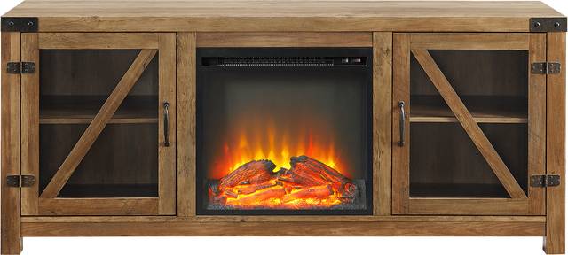 Maytor Barnwood 58 in. Console with Fireplace - Thumbnail - Image 2