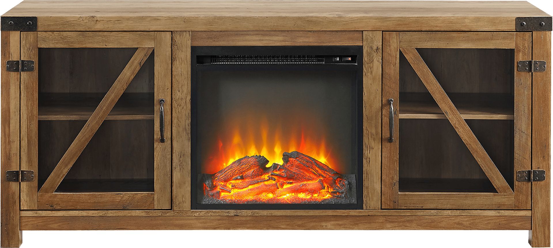 Maytor Barnwood 58 in. Console with Fireplace - Image 2