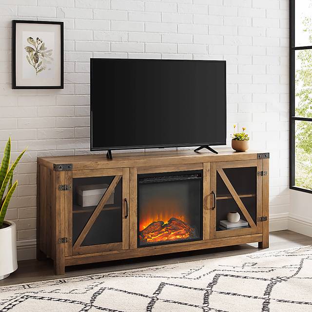 Maytor Barnwood 58 in. Console with Fireplace - Thumbnail - Image 5
