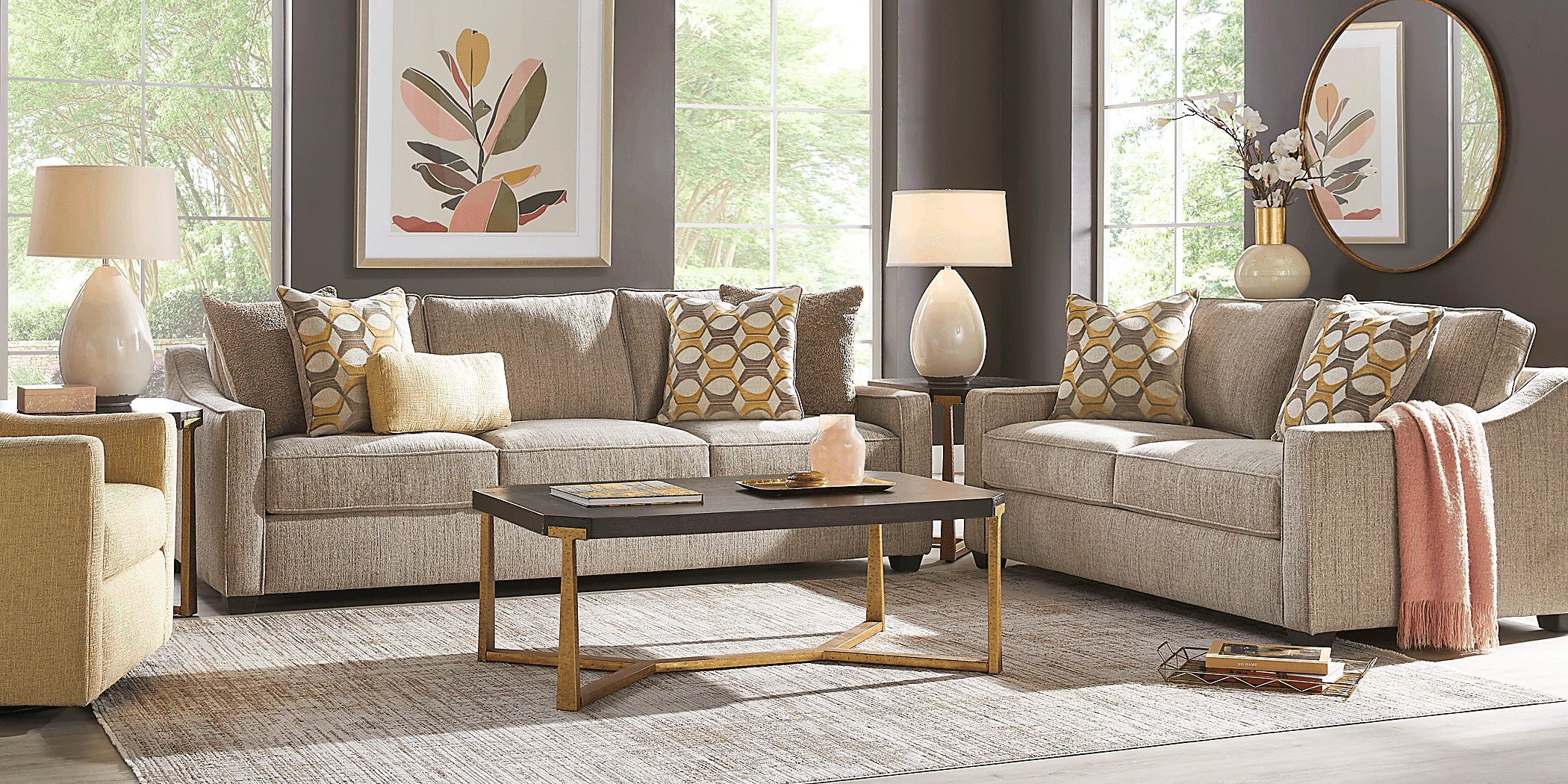 Maywell Court Brown 8 Pc Living Room Rooms To Go