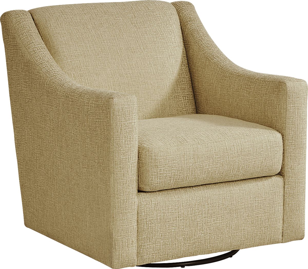 Maywell Court Gold Yellow Polyester Fabric Swivel Chair | Rooms to Go