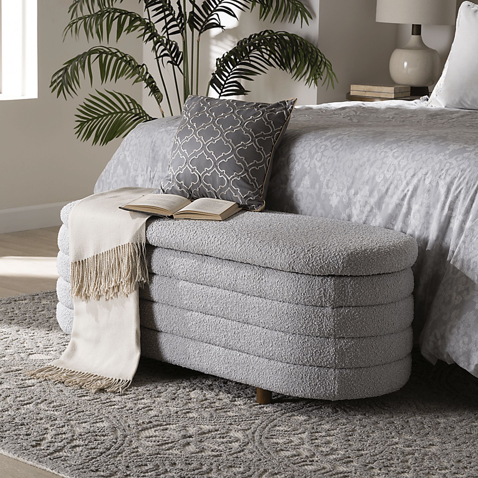 Mazeppa Light Gray Accent Bench - Image 2