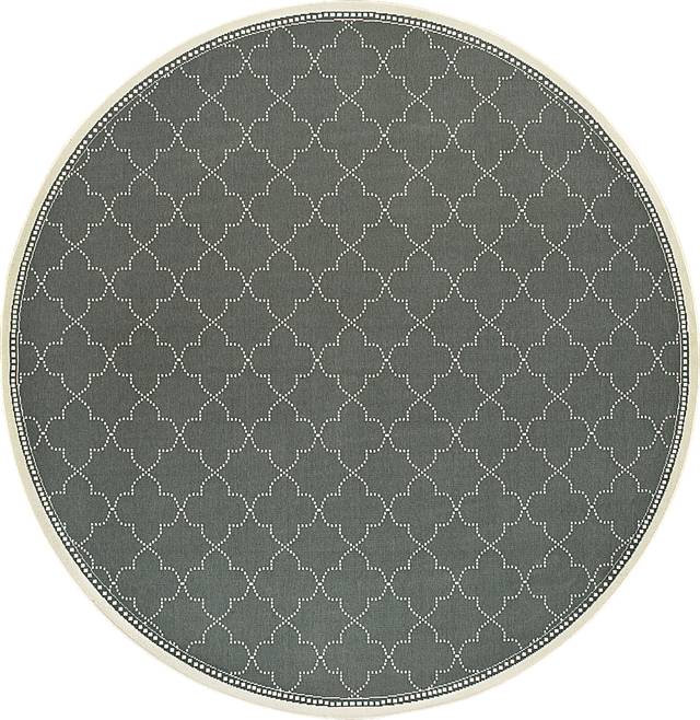 Maziah Gray 7'10 Indoor/Outdoor Round Rug - Thumbnail - Image 1