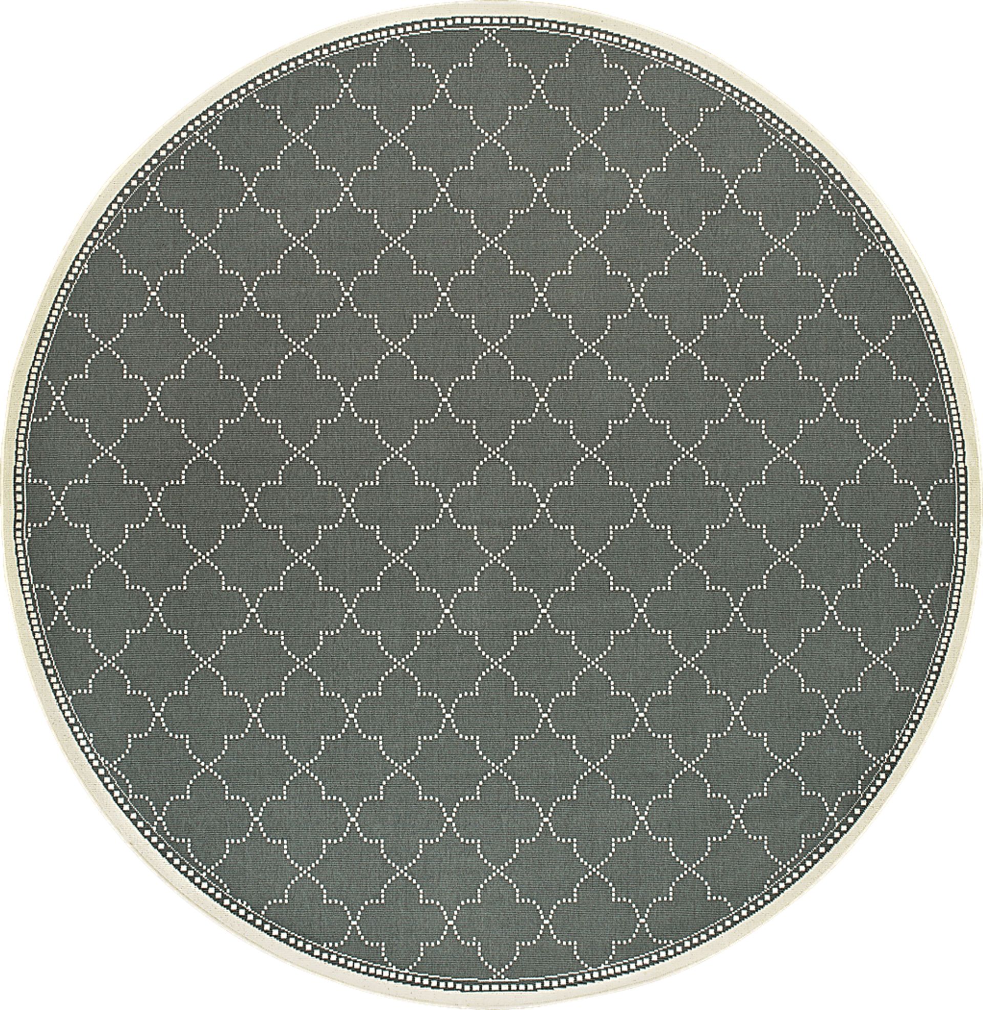 Maziah Gray 7'10 Indoor/Outdoor Round Rug - Image 1