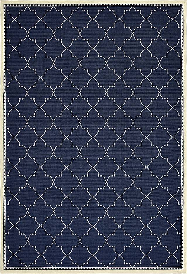 Maziah Navy 5'3 x 7'6 Indoor/Outdoor Rug - Thumbnail - Image 1