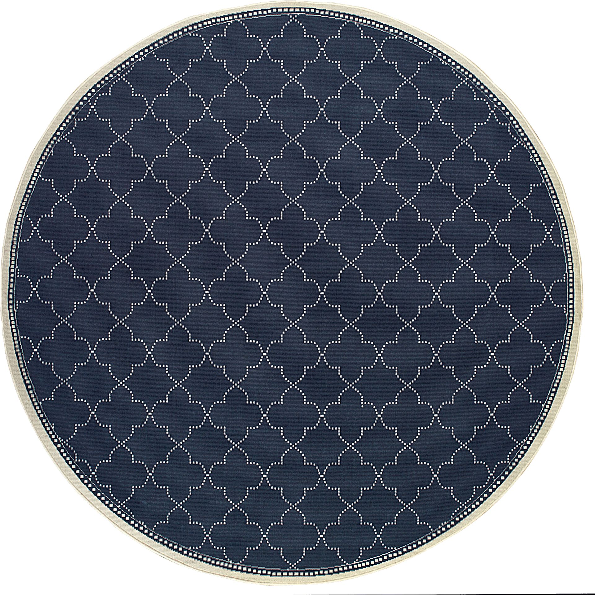 Maziah Navy 7'10 Indoor/Outdoor Round Rug - Image 1