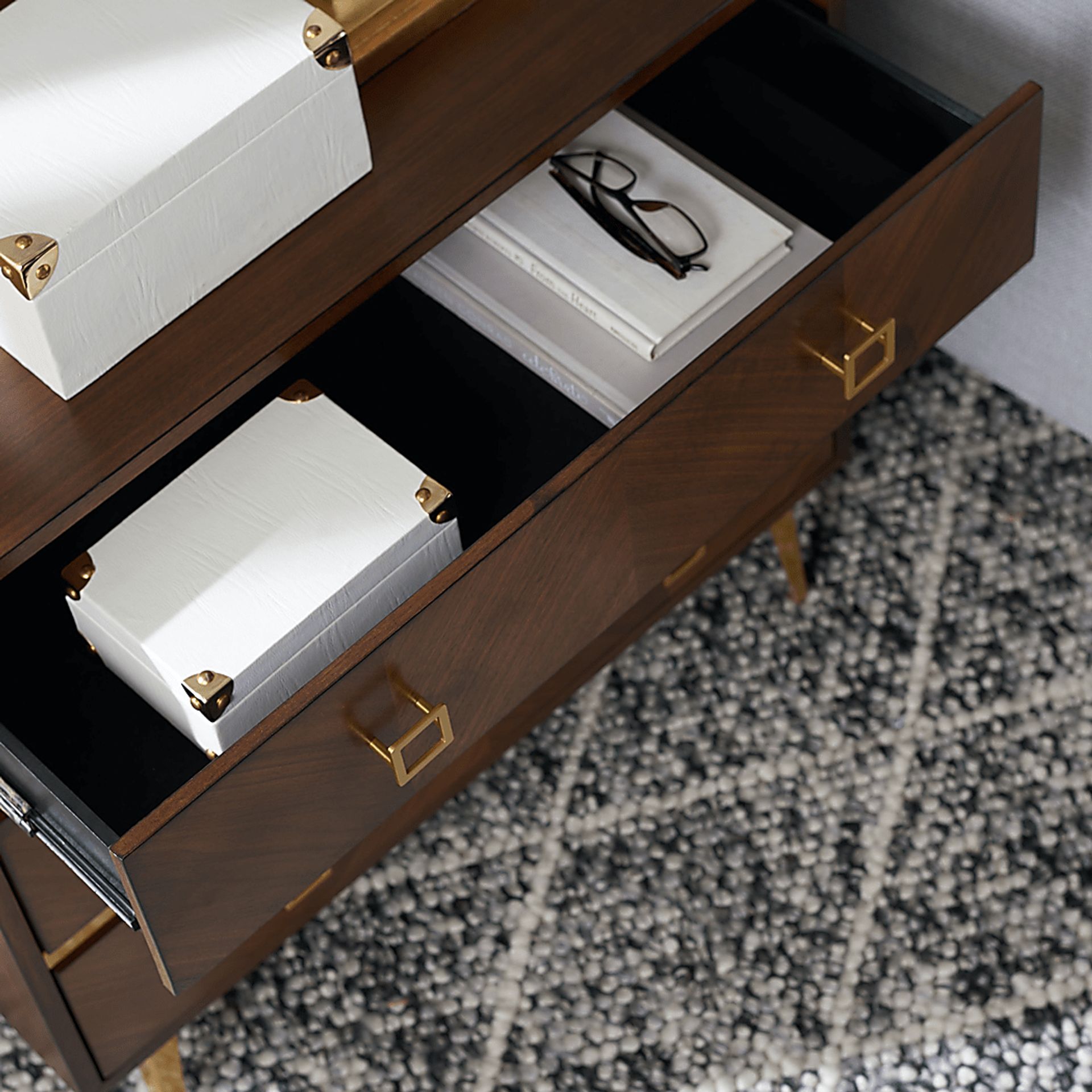 Mazyck Walnut Chevron Accent Cabinet - Image 12