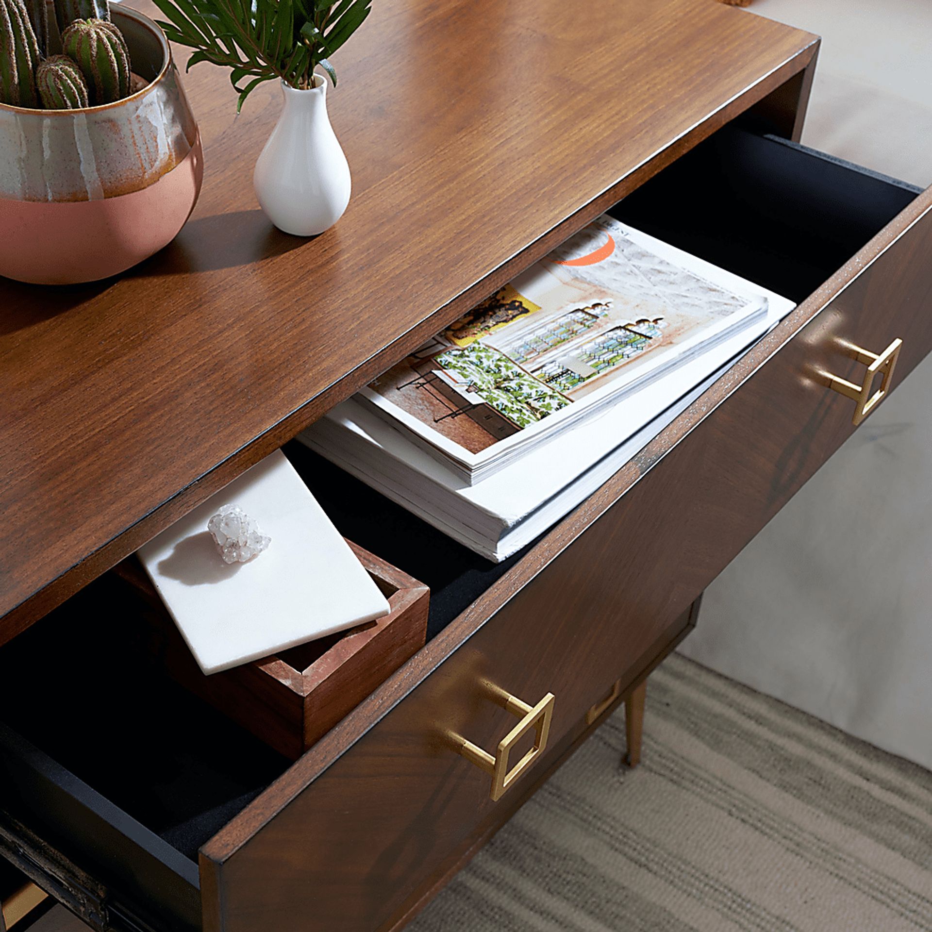 Mazyck Walnut Chevron Accent Cabinet - Image 13