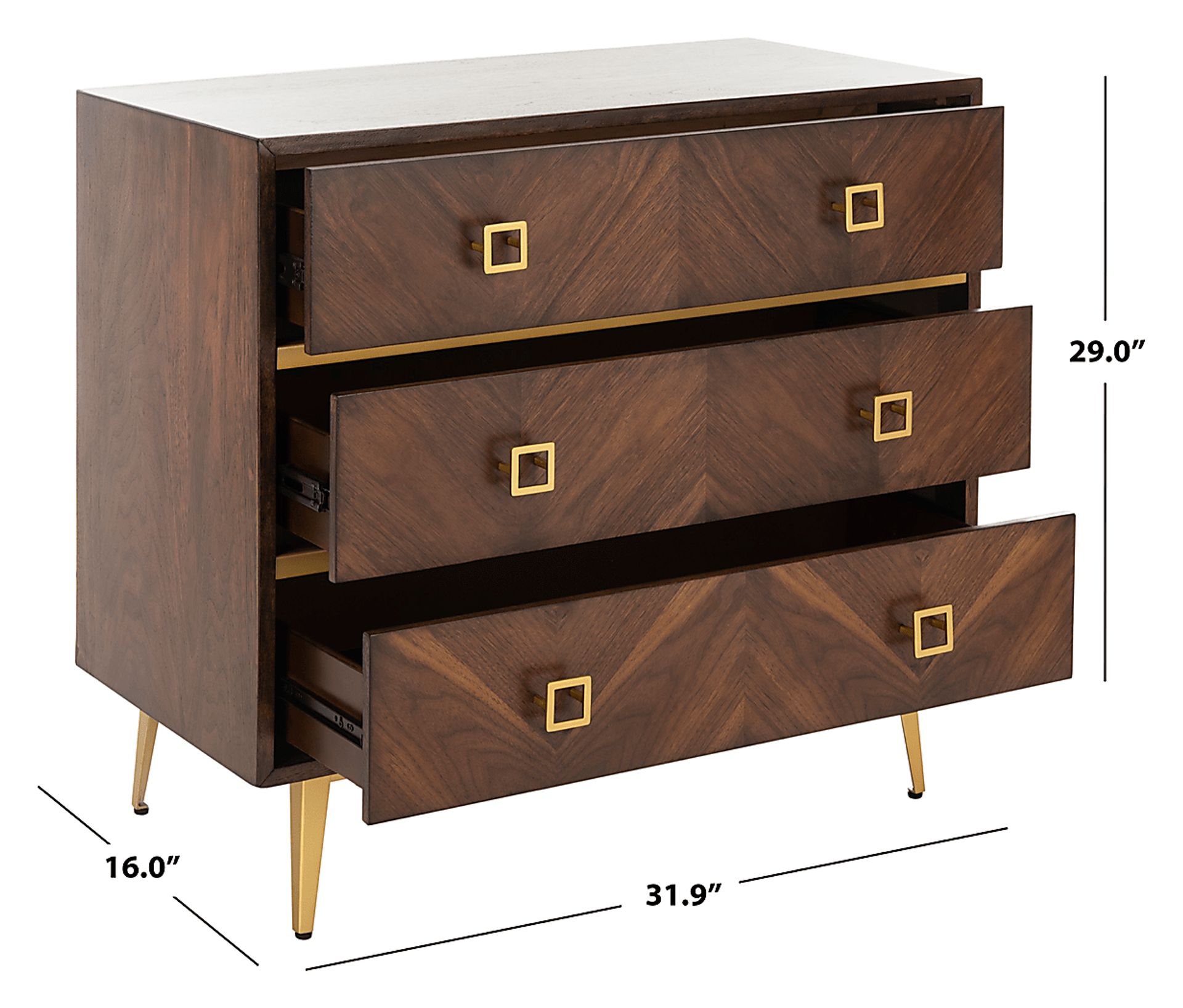Mazyck Walnut Chevron Accent Cabinet - Image 14