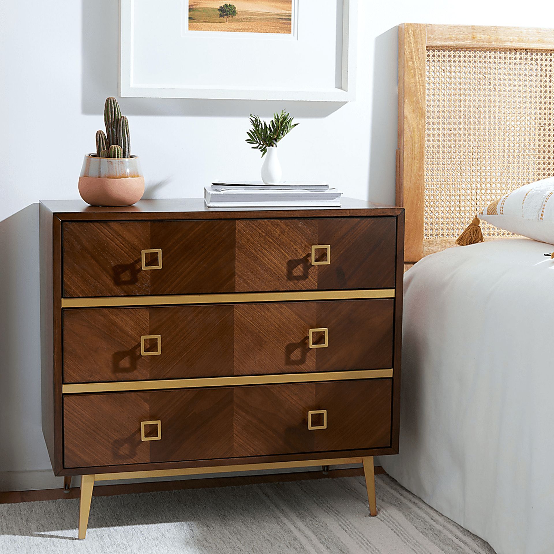 Mazyck Walnut Chevron Accent Cabinet - Image 3