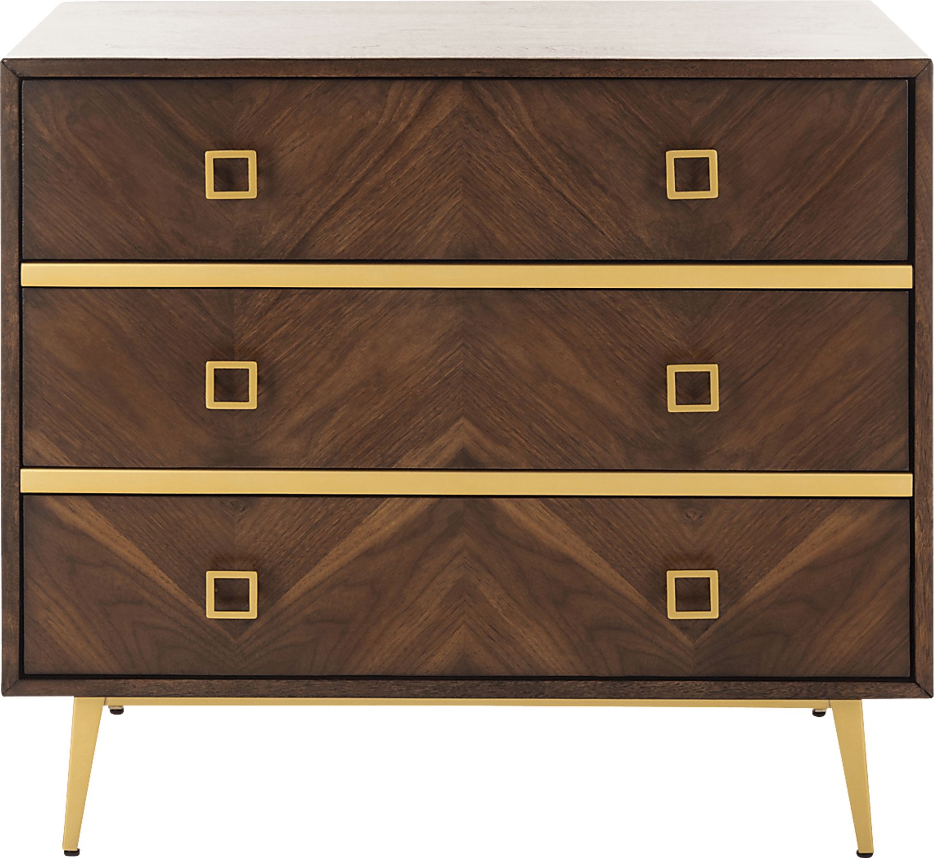 Mazyck Walnut Chevron Accent Cabinet - Image 1
