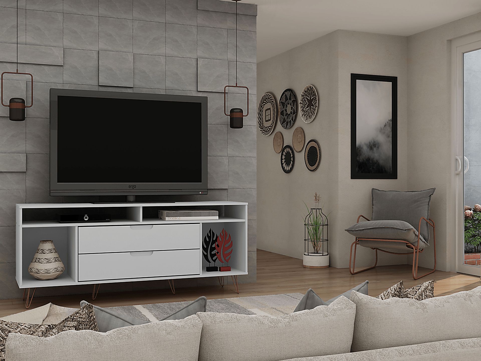 Mcbean White 63 in. Console - Image 10