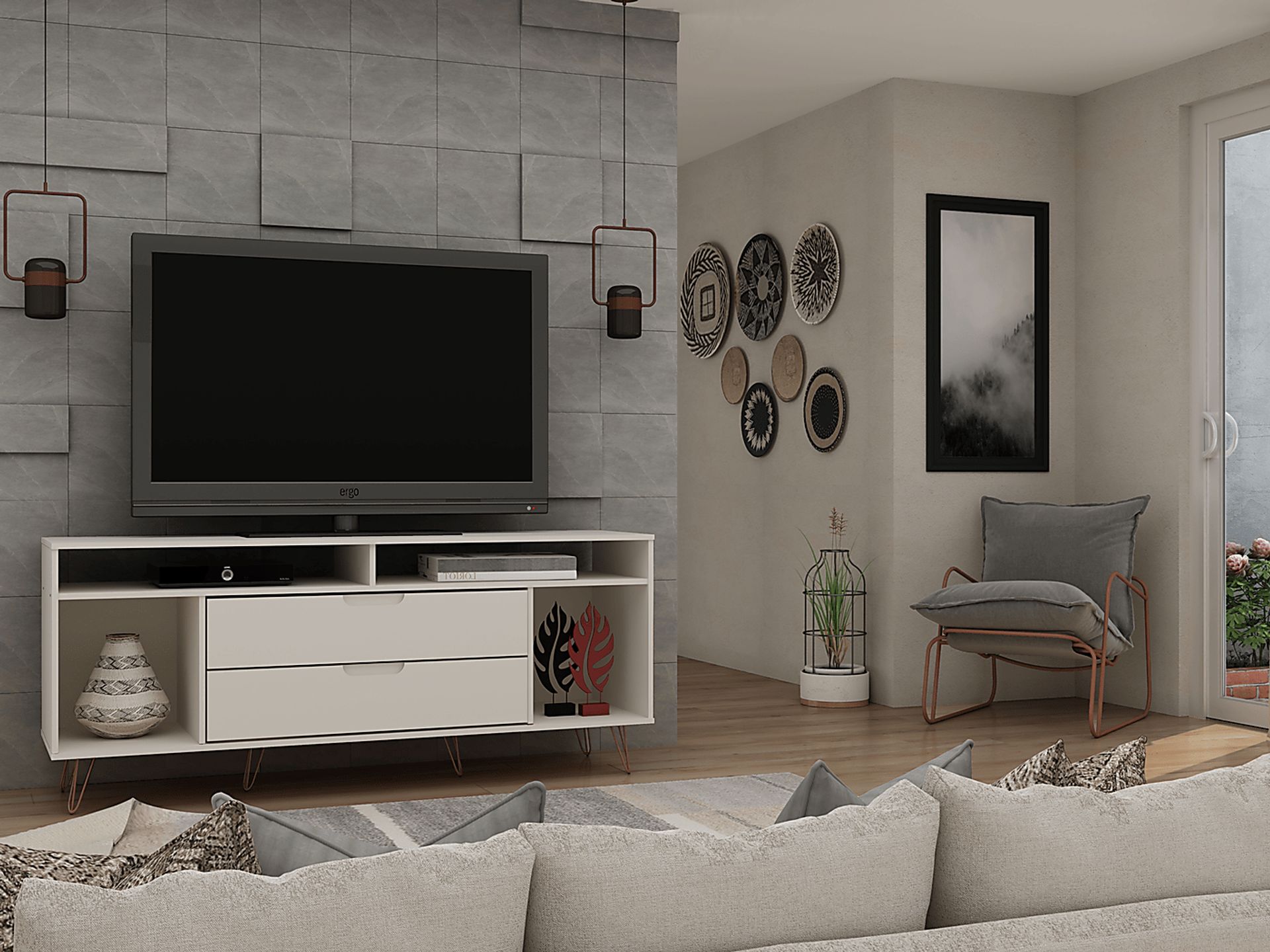 Mcbean White 63 in. Console - Image 9