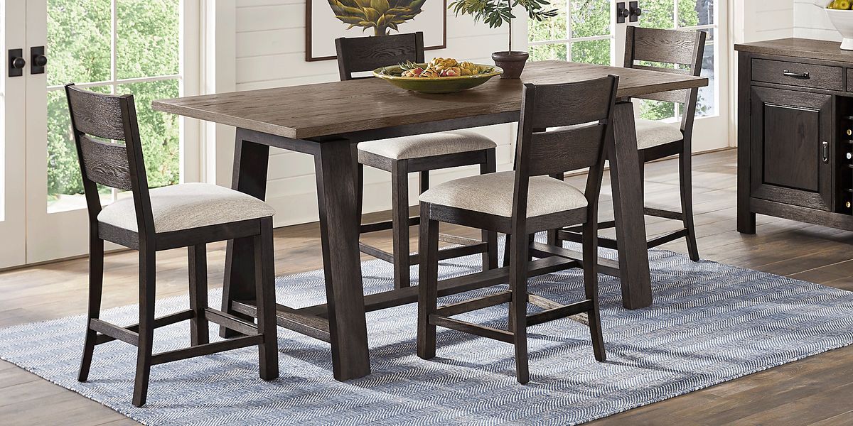 McCallum Walnut 5 Pc Counter Height Dining Room Rooms To Go