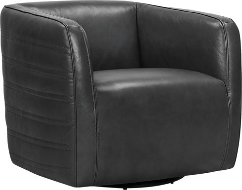 Mcclaine Leather Swivel Accent Chair