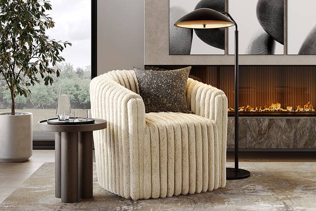 McCord Beige Swivel Chair - Thumbnail - Image 3