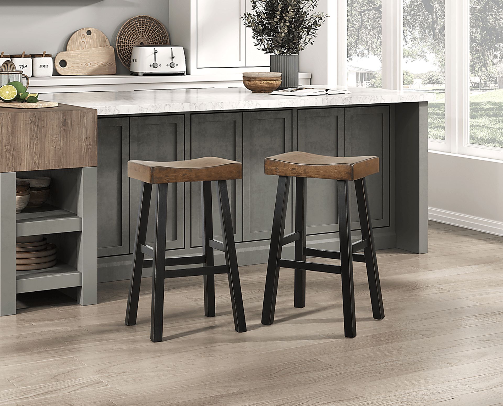 Mcewen Brown Bar Stool, Set of 2 - Image 2