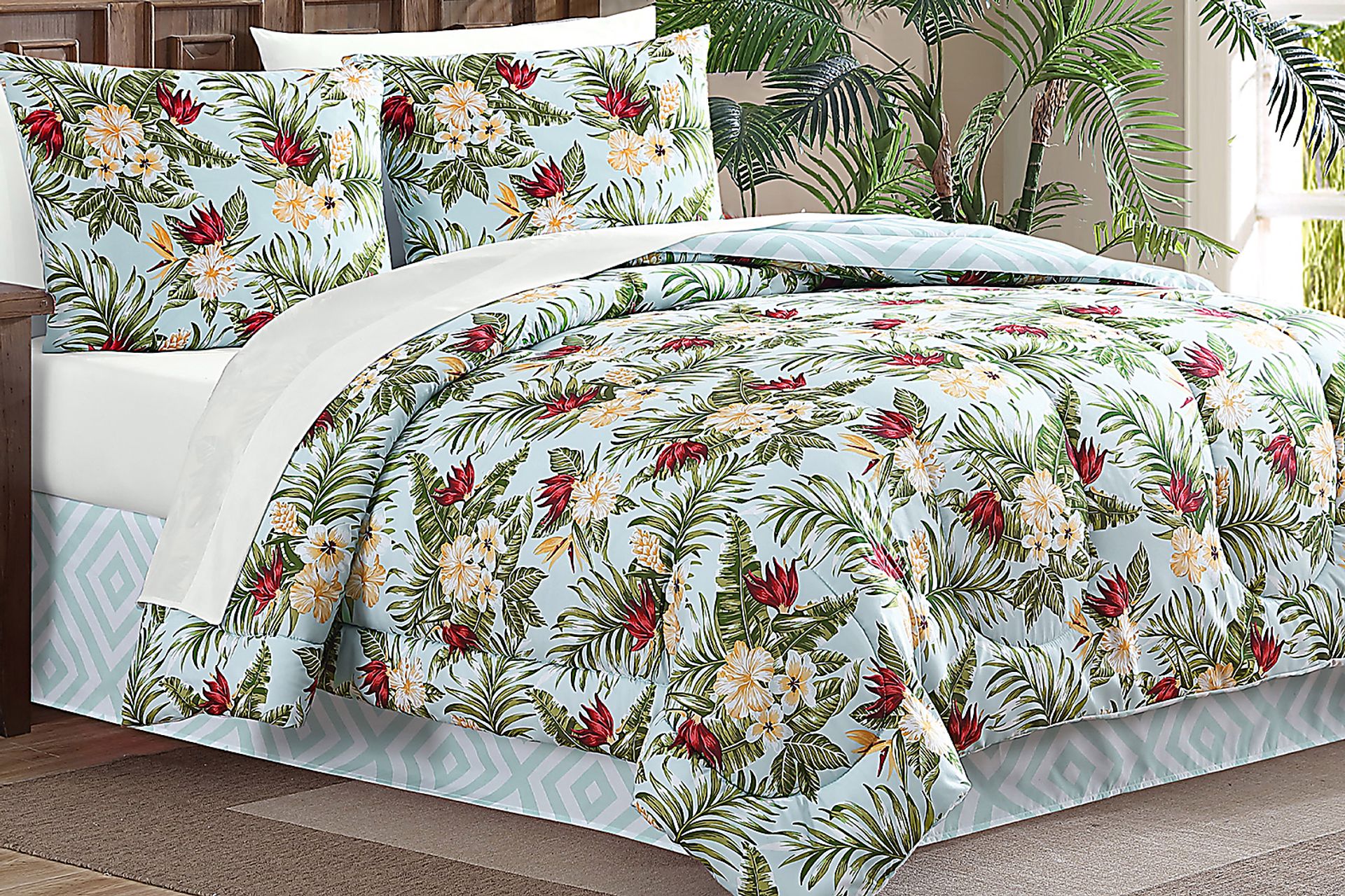 McGurrin Blue 8 Pc Queen Comforter Set - Image 1