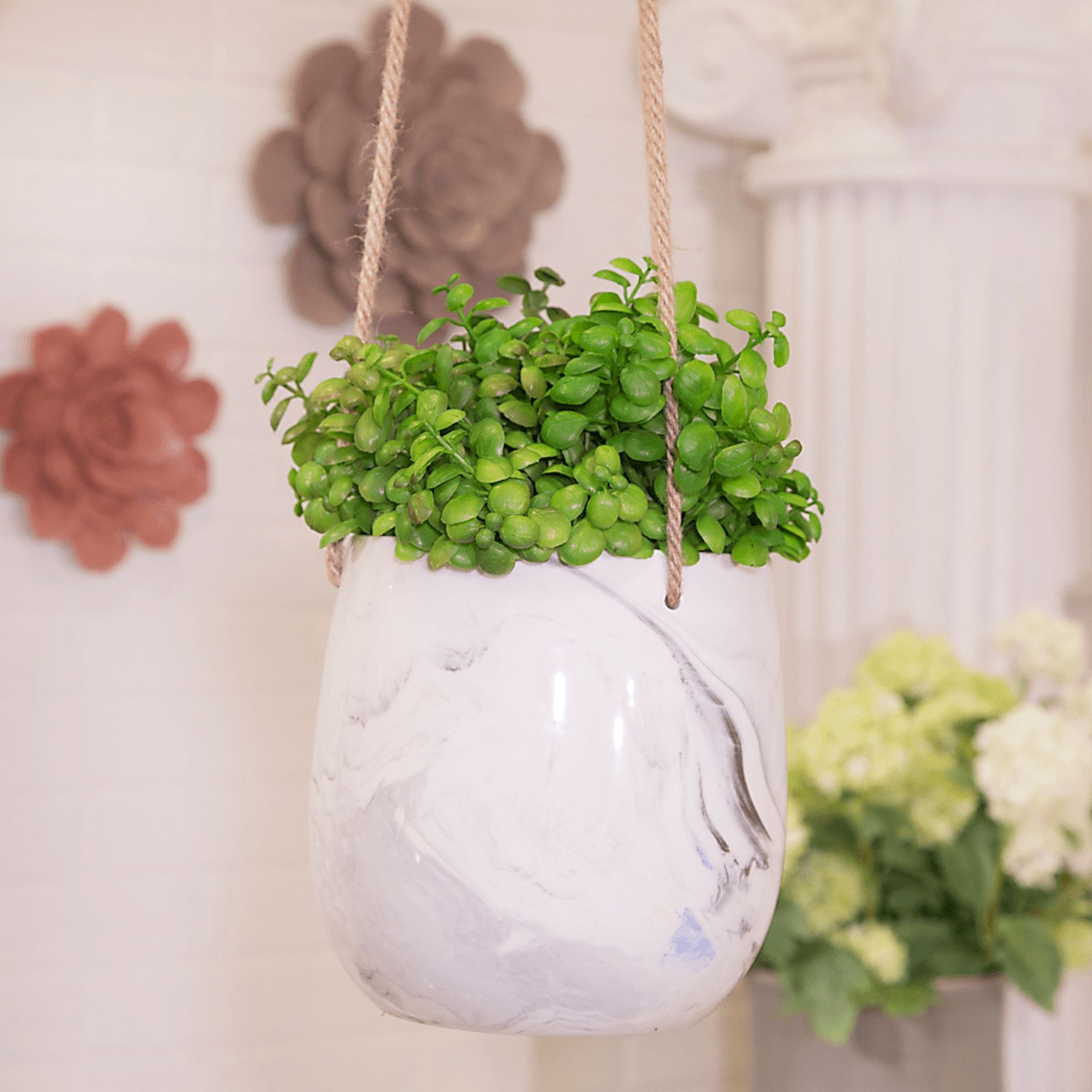 Mcgwier Gray Hanging Planter - Image 2