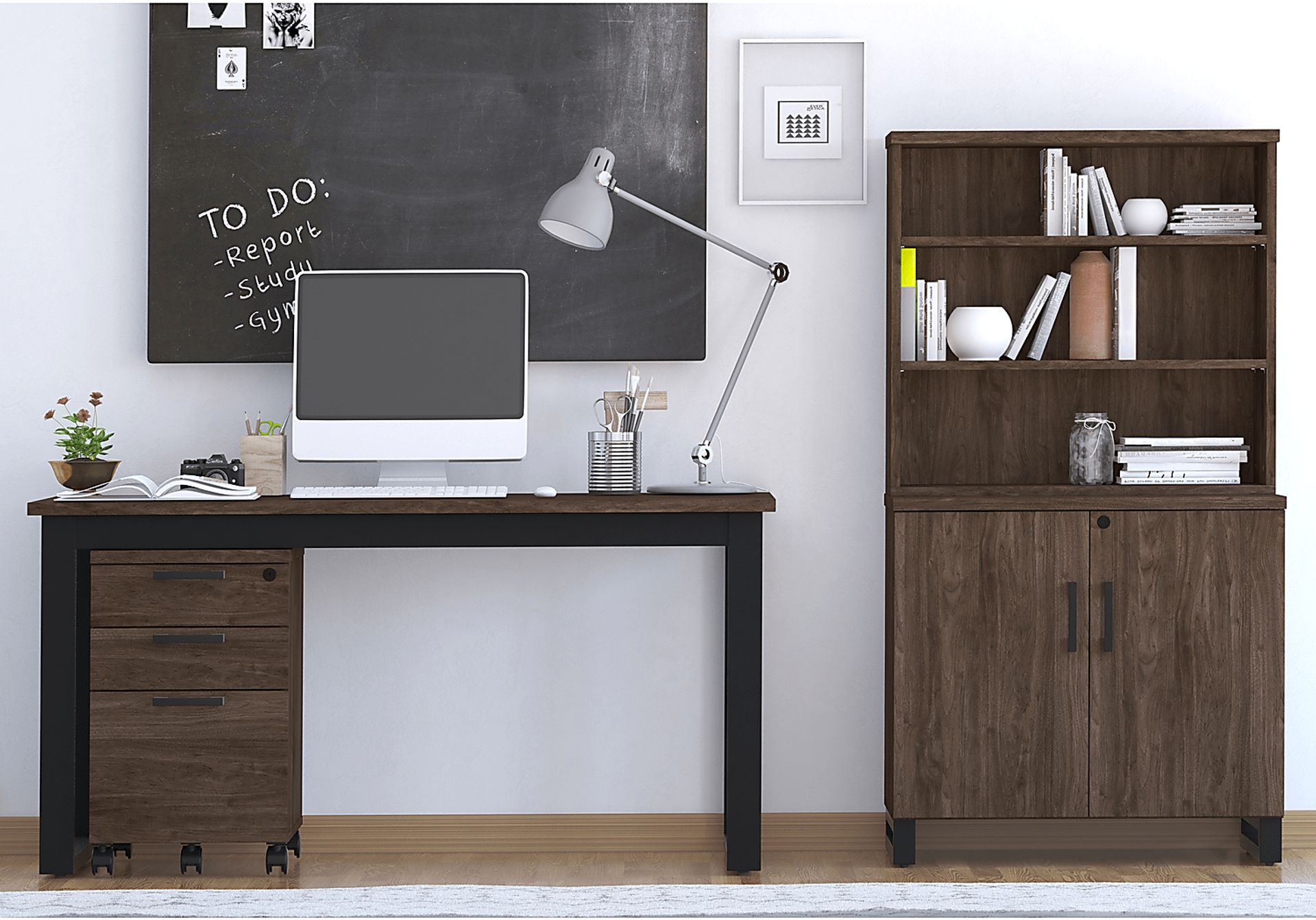 Mckelvey Brown 3 Pc. Office Set - Image 1