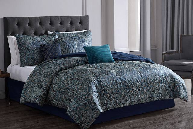 McKillop Teal 7 Pc Full/Queen Comforter Set - Thumbnail - Image 1