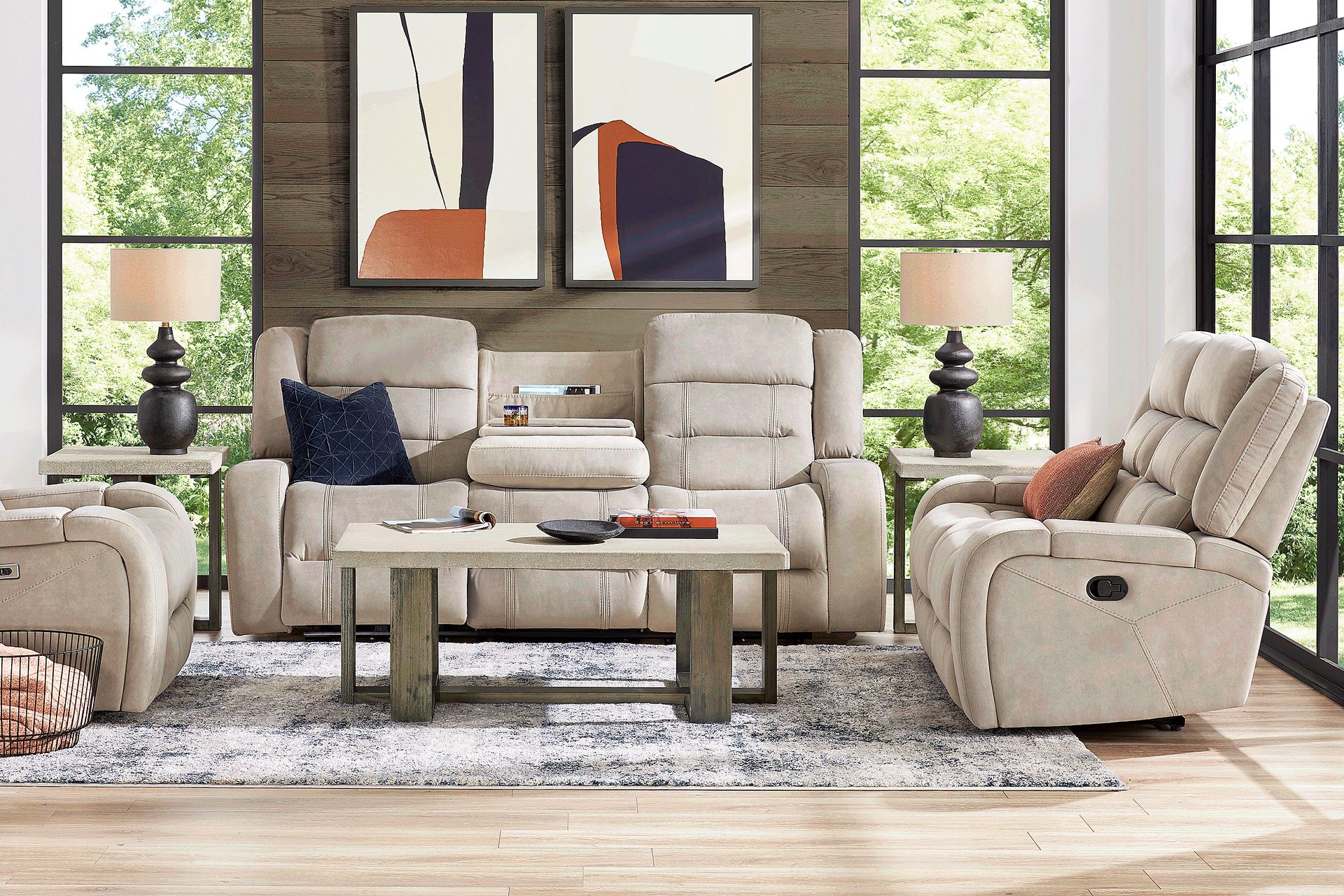 McKinley Beige 3 Pc Reclining Living Room - Image 1