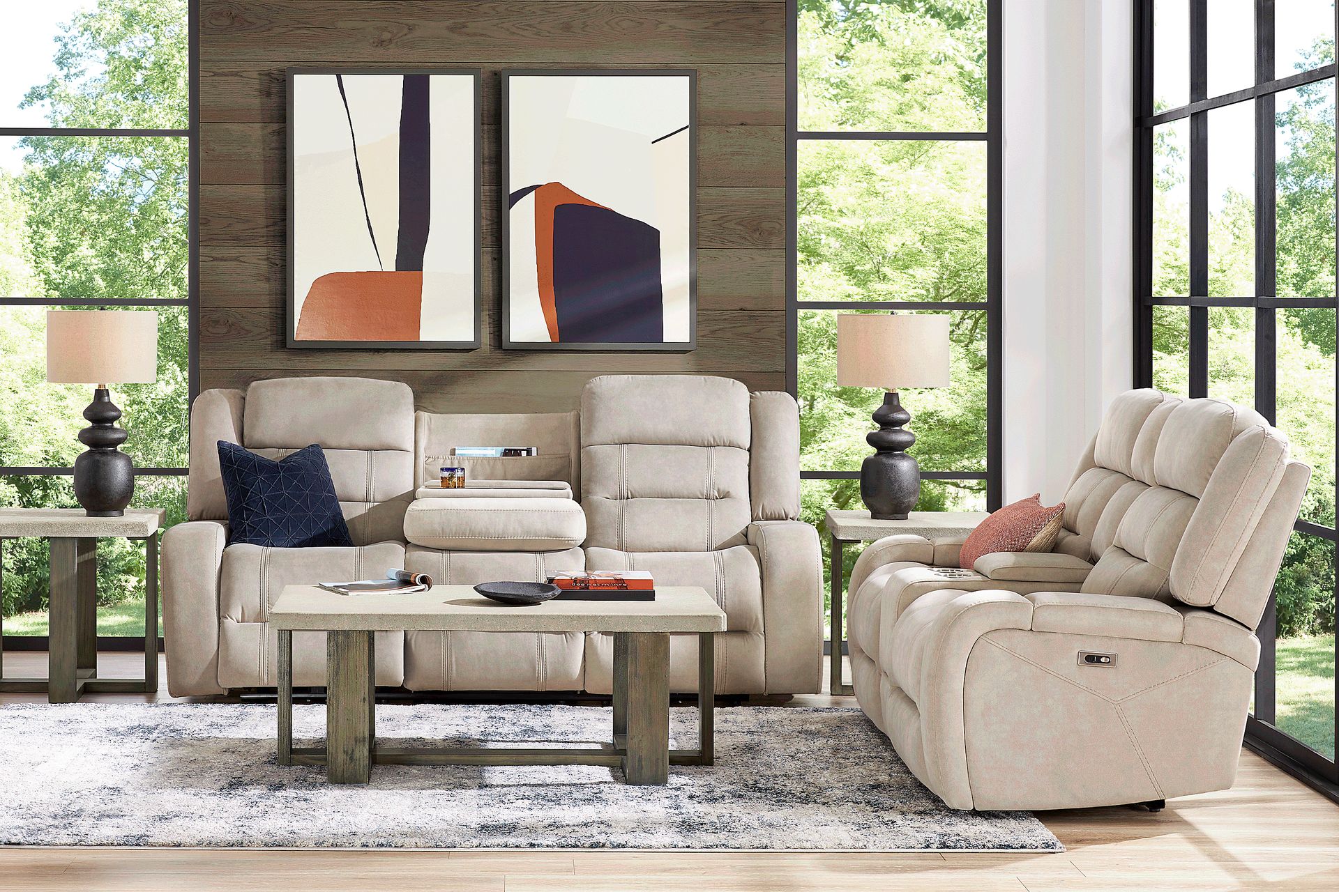 McKinley Beige 7 Pc Power Reclining Living Room - Image 1