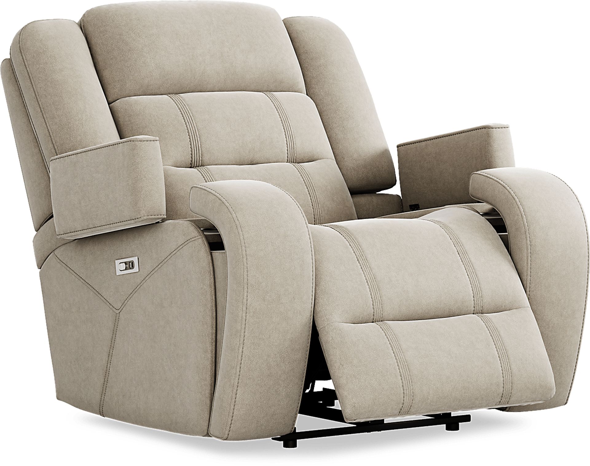 McKinley Beige Power Recliner - Image 4