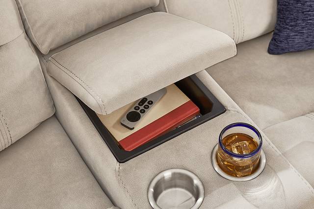 McKinley Beige Power Reclining Loveseat - Thumbnail - Image 3
