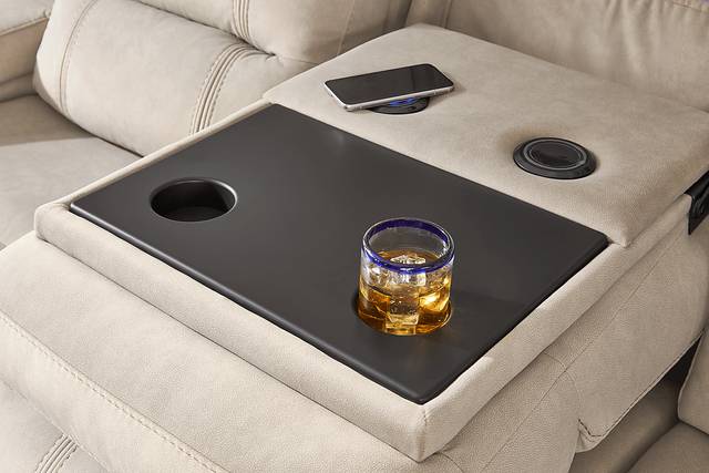 McKinley Beige Power Reclining Sofa - Thumbnail - Image 3
