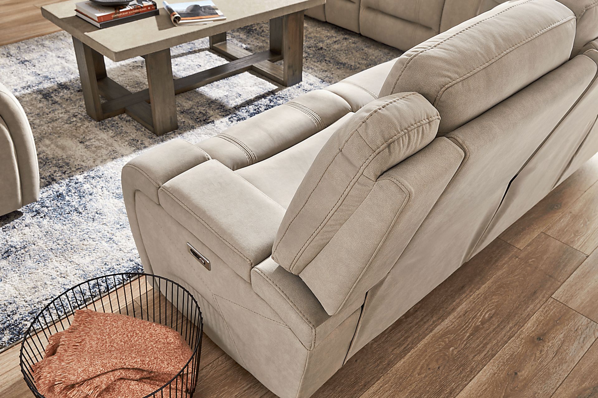 McKinley Beige Power Reclining Sofa - Image 5