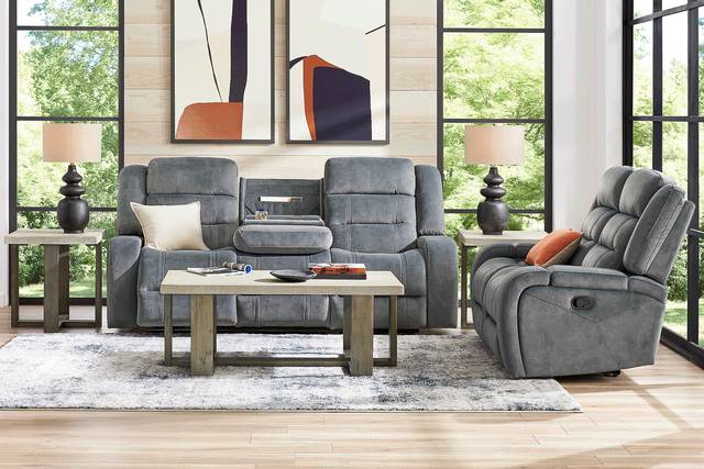 McKinley Graphite 2 Pc Reclining Living Room - Thumbnail - Image 1