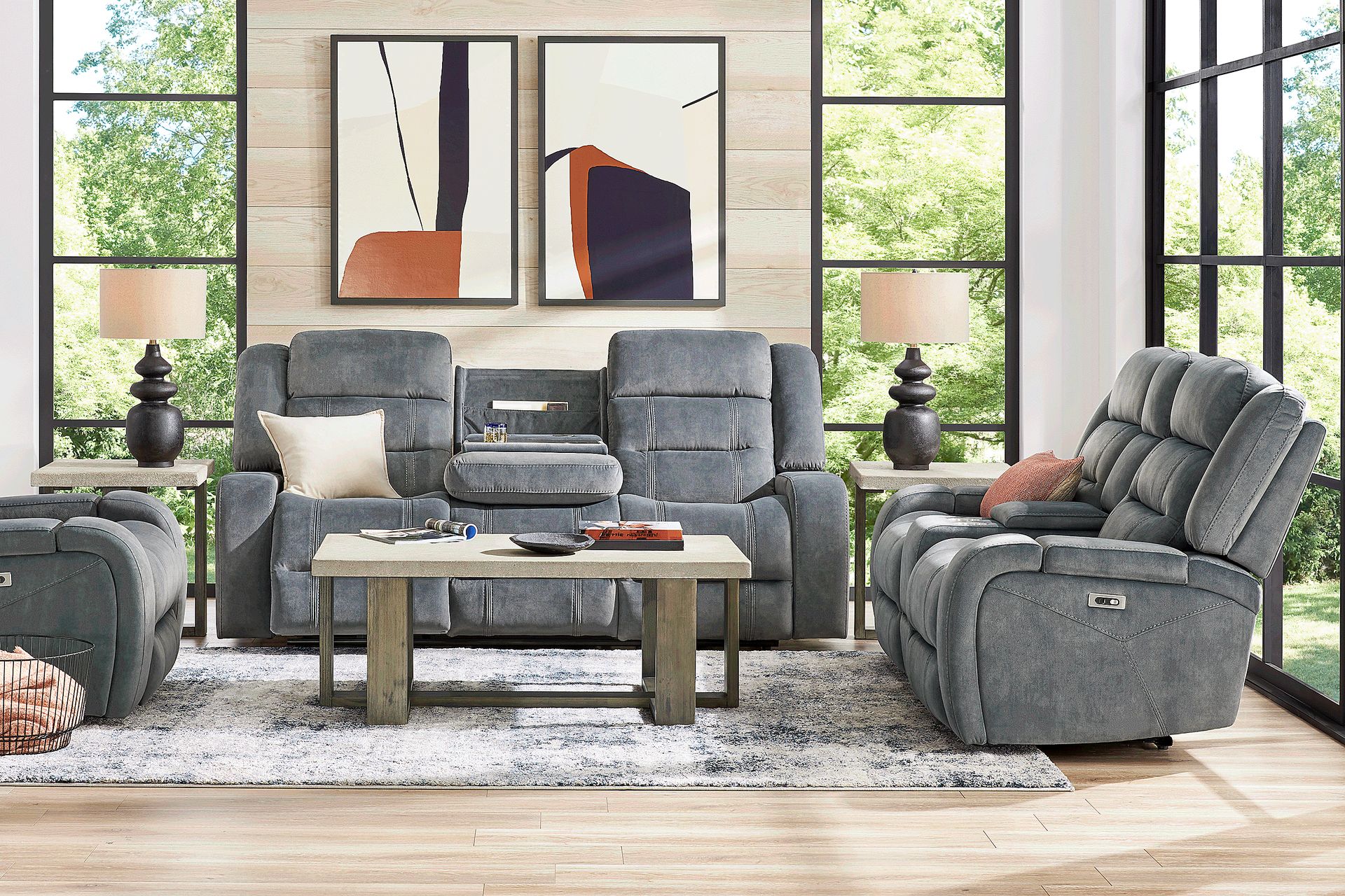 McKinley Graphite 5 Pc Power Reclining Living Room - Image 1