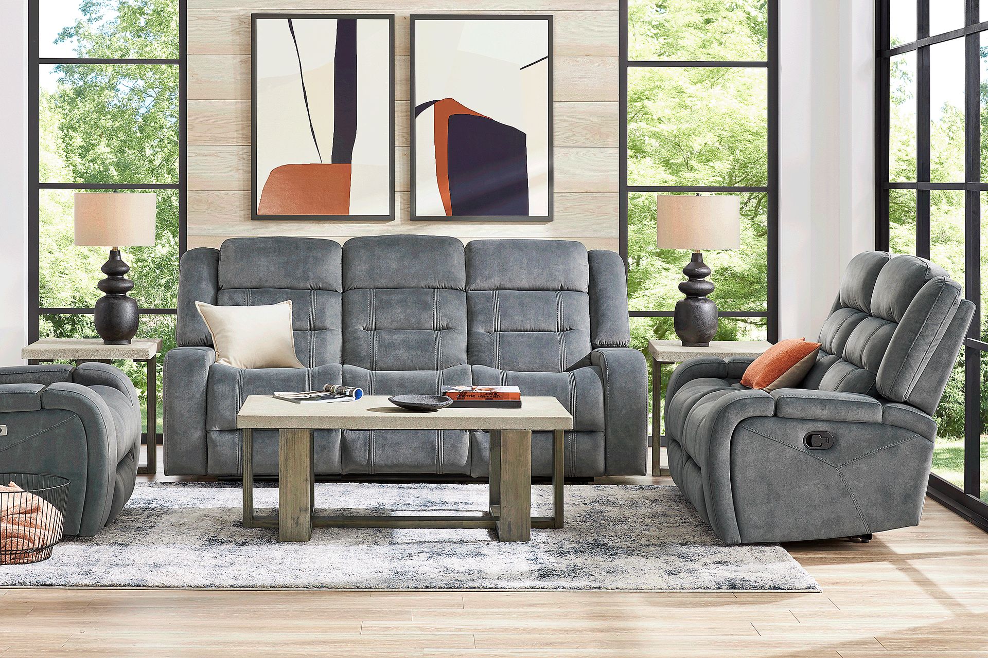 McKinley Graphite 5 Pc Reclining Living Room - Image 1