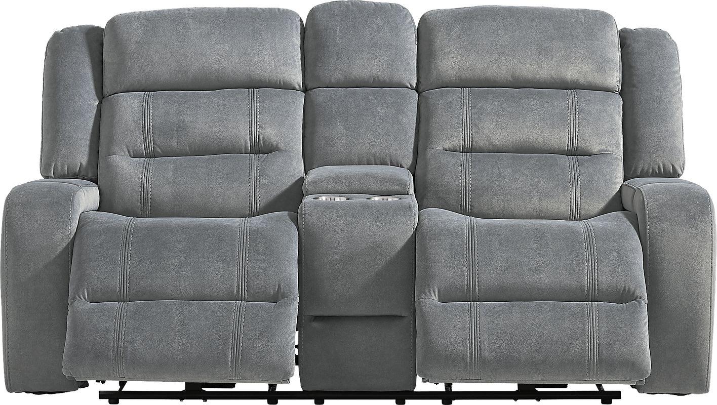 McKinley Graphite Power Reclining Console Loveseat