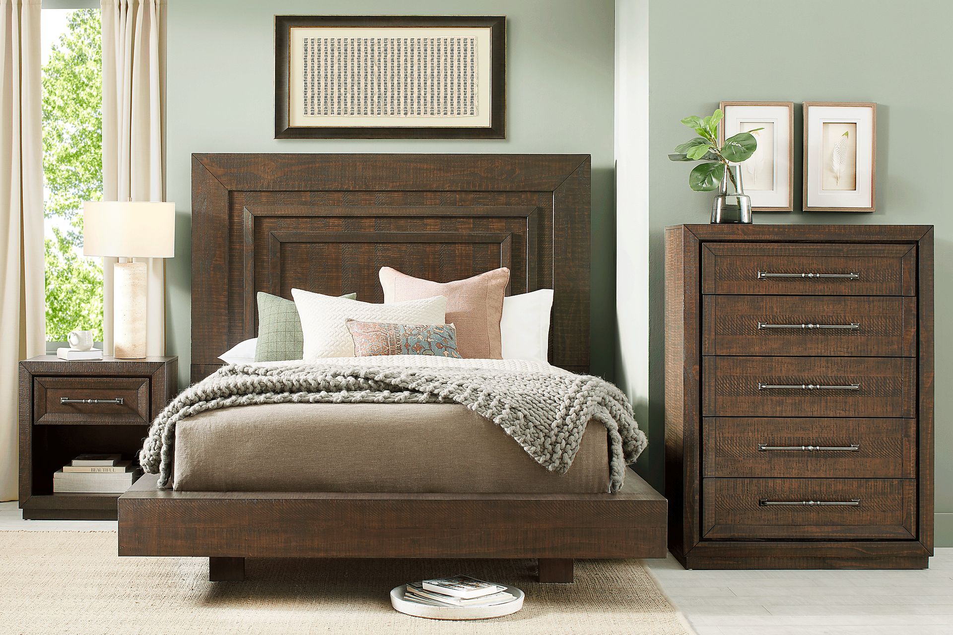 Mckinnon Dark Brown 3 Pc King Platform Bed - Image 2
