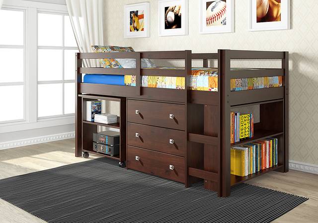 McVay Brown Twin Low Loft Bed - Thumbnail - Image 2