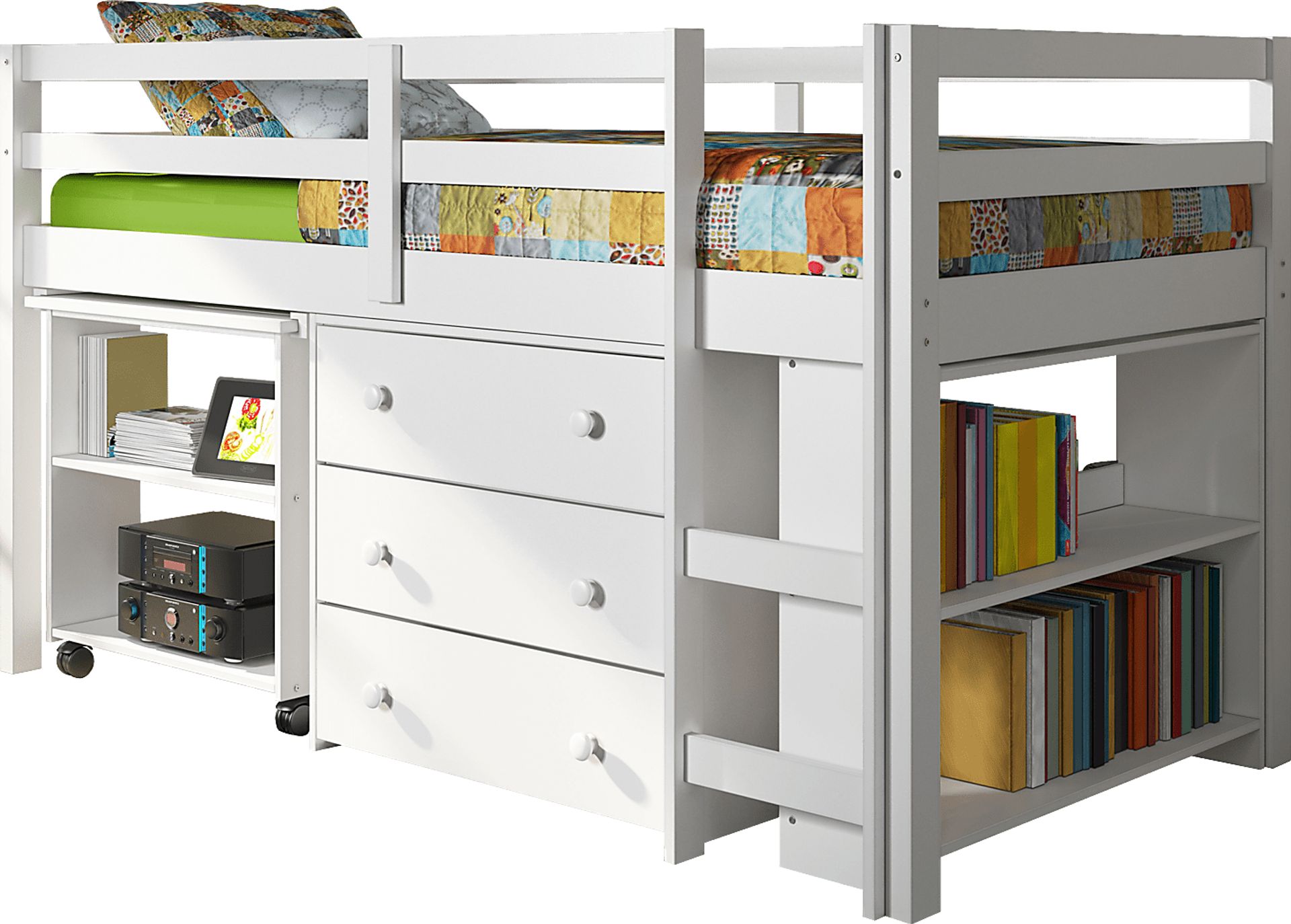 McVay White Twin Low Loft Bed - Image 1