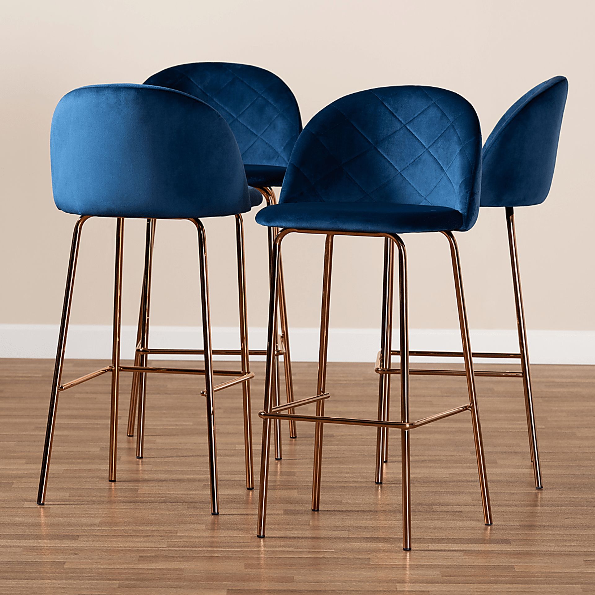 McVey Blue Bar Stool, Set of 4 - Image 6